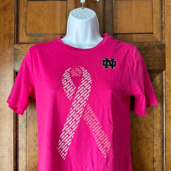 NWT Under Armour Notre Dame "Power in Pink" Breast Cancer Awareness Tee Small - Picture 2 of 14